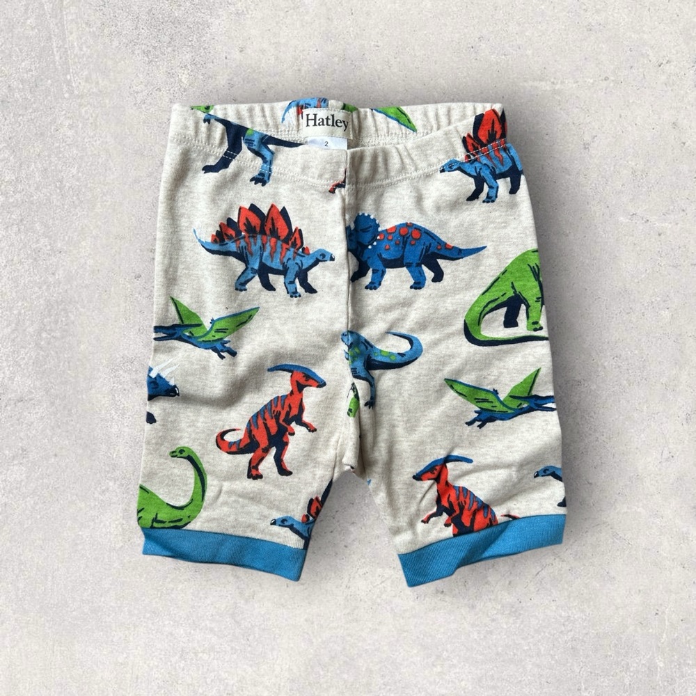 Hatley Kids Dinosaur Print Shorts - Gray with Blue and Green